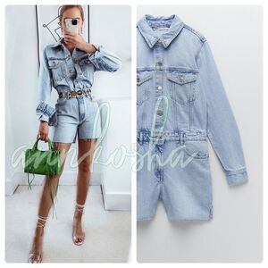 Denim Playsuit Jumpsuit Zara Blue New
